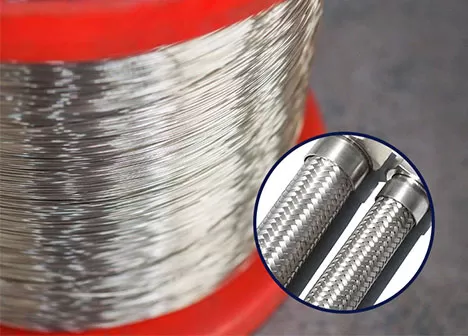 Alambre de acero inoxidable para una manguera flexible de trenza