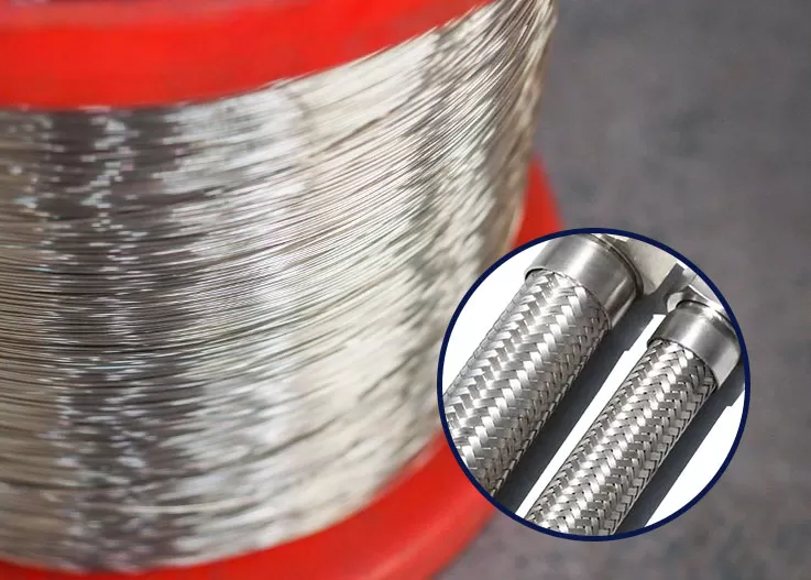 Alambre de acero inoxidable para una manguera flexible de trenza